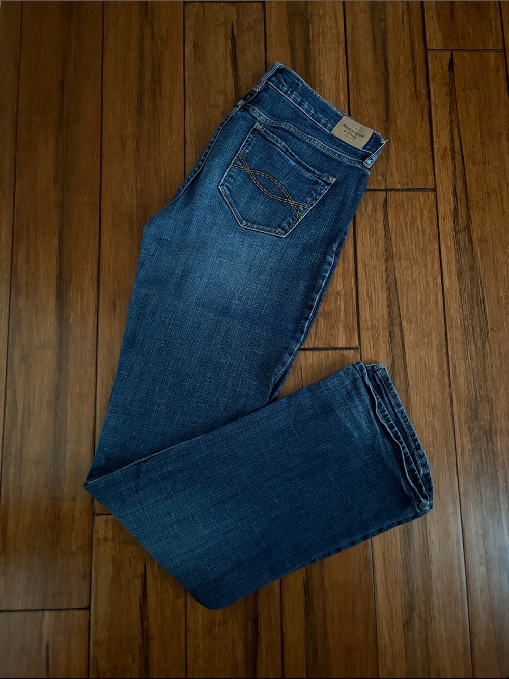 Abercrombie & Fitch Women's Straight Leg Dark Blue Jeans